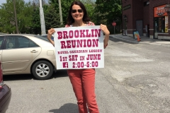 Enthusiastic street side advertising